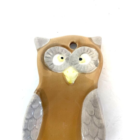 Ceramic Owl Quirky Spoon Rest Hanging Wall Decor - Picture 4 of 4